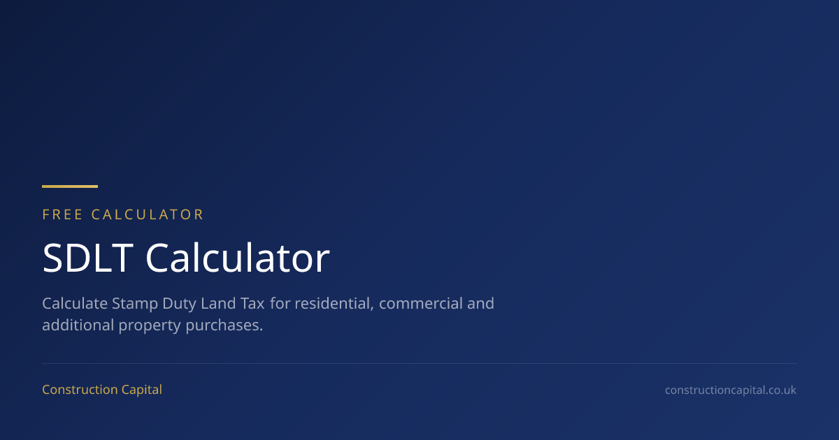 Stamp Duty Calculator 2026 | SDLT Rates & Bands | Construction Capital ...